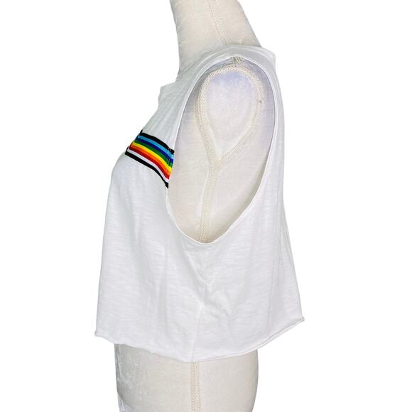 Tres Bien Sleeveless Cropped Tee Rainbow Large New - Picture 5 of 9
